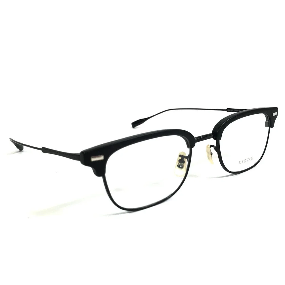 Eyevan Eyeglasses Frames Bernal MPBK/BK Matte Black Rectangle Full Rim 51-21-145